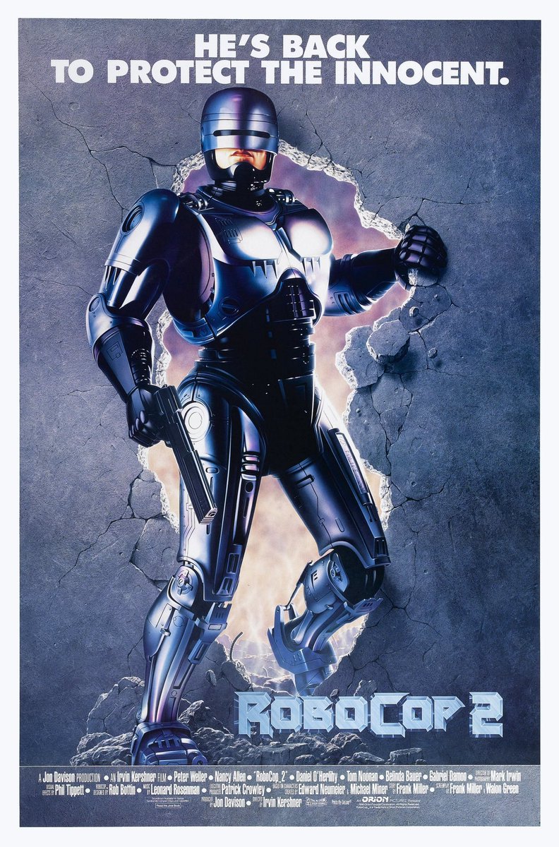 FilmNewsNos's tweet photo. 🎬MOVIE HISTORY: 36 years ago today, June 22, 1990, the movie 'Robocop 2' opened in theaters!
#PeterWeller #NancyAllen #DanielOHerlihy #BelindaBauer #TomNoonan #GabrielDamon #RobertDoQui #FeltonPerry #GalynGorg #WillardPugh #StephenLee #JeffMcCarthy #GeorgeCheung #TziMa https://t.co/wC4r1K1CZB