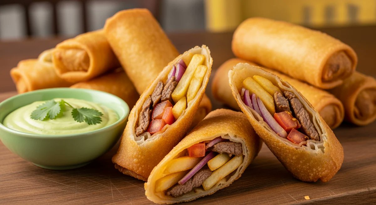 thecookbookai's tweet photo. A fresh take just landed! Our community turned Peruvian Lomo Saltado into crispy spring rolls with Aji Verde dip. Genius, right? What culinary mash-up are you dreaming up?

https://t.co/igZmzBJChU

#TheCookbook #YesterdaysBest #PeruvianFood #Nut-Free https://t.co/EWWgdZkuMs