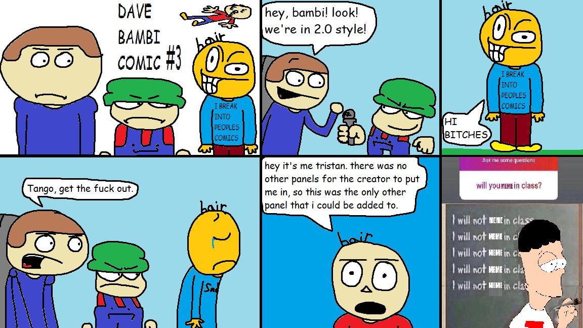 CountierOficial's tweet photo. dave bambi comic #3 #dnb #daveandbambi #fnfmods #fnf #davefnf #tango #dimensionaldeepend #dde https://t.co/v6qkPk9AxO