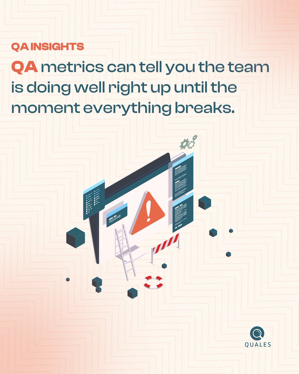 Qualestech_'s tweet photo. There is a version of quality reporting that looks healthy on paper and means little in practice. Test pass rate: 97 percent. Defects logged this sprint: four. Regression suite coverage: 84 percent. All of it pointing upward, all of it suggesting a team with quality under control https://t.co/ZqrahaG4lF