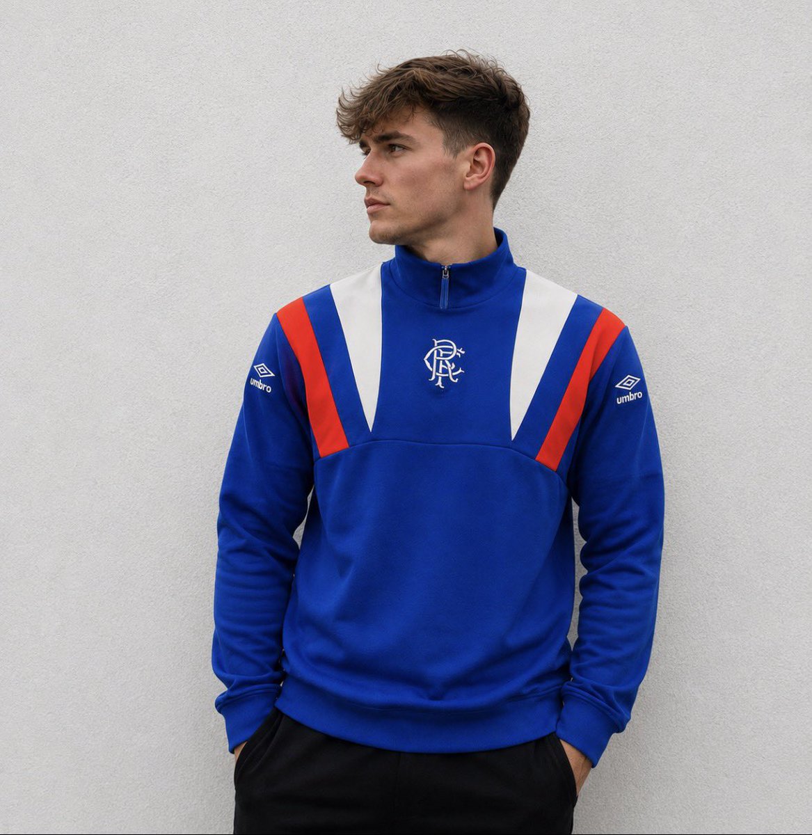 Vintage_Gers's tweet photo. Today is the last day to order the RFC x Umbro Quarter Zip 🔥 

Click the link to order - https://t.co/E2PLmdWN0K

Mass production begins tomorrow 😁

Takes 5-6 weeks to arrive 🔜 

Thanks so much as always everyone 💙

RT’s appreciated 🔄

#VintageGers https://t.co/Gj2NBFMpeR