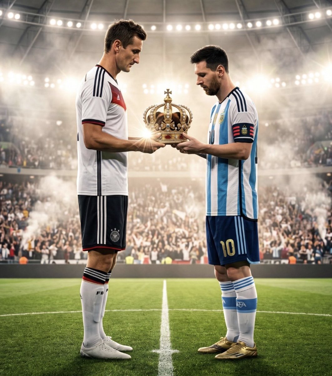 ZwebackHD's tweet photo. Messi missed that pen because he didn't want to break the record like that. He wanted it to be special and in true Messi fashion, it was. All-time World Cup goal scorer, a worthy successor to Klose. 🇩🇪👑🇦🇷 https://t.co/Vg0hWya0HJ
