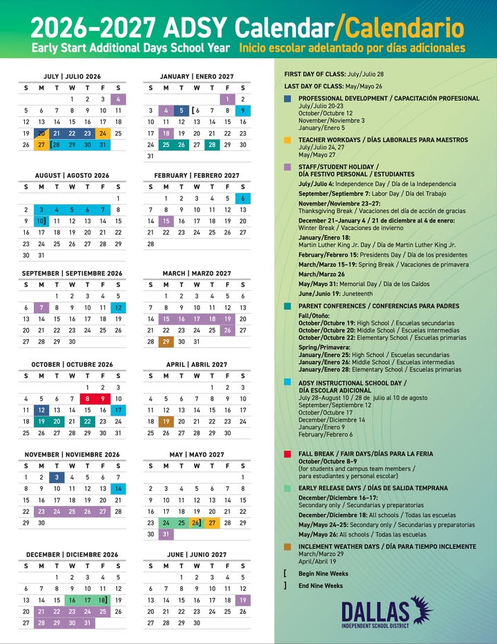dallasschools's tweet photo. 📚🎒 Families at Additional Days School Year (ADSY) campuses:

The first day of school is July 28. 

Participating schools have shared information directly with families.

Learn more below 👇
https://t.co/hKRjkFekd2 https://t.co/rYvYGQFbP6