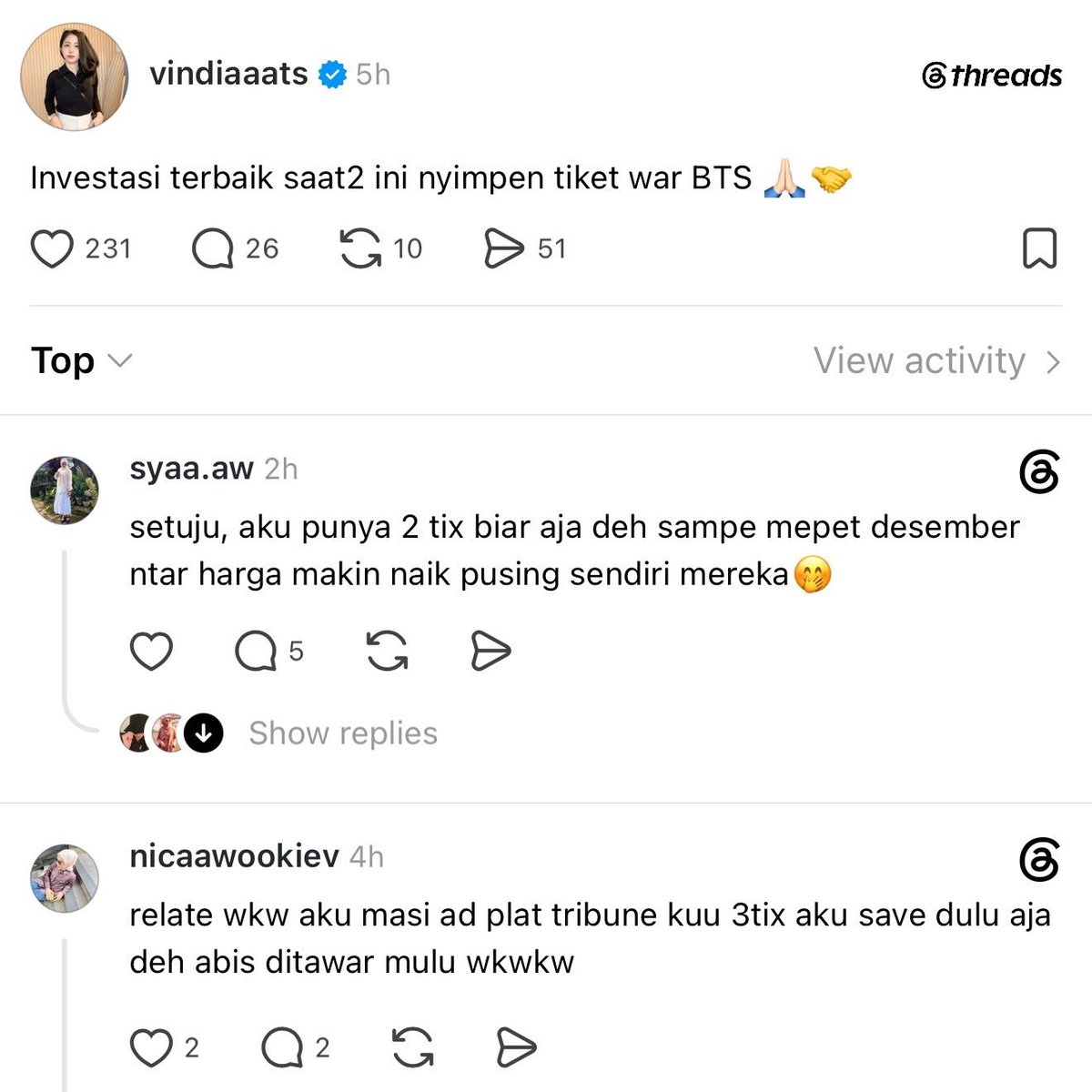 Vanilladja's tweet photo. PLIS BUAT ARMY JANGAN BELI TIKET BTS DENGAN HARGA OVP 🙏🏻 Biar oknum yang memanfaatkan kesempatan ini merugi!!!!!! https://t.co/EPMcDdO1Ea