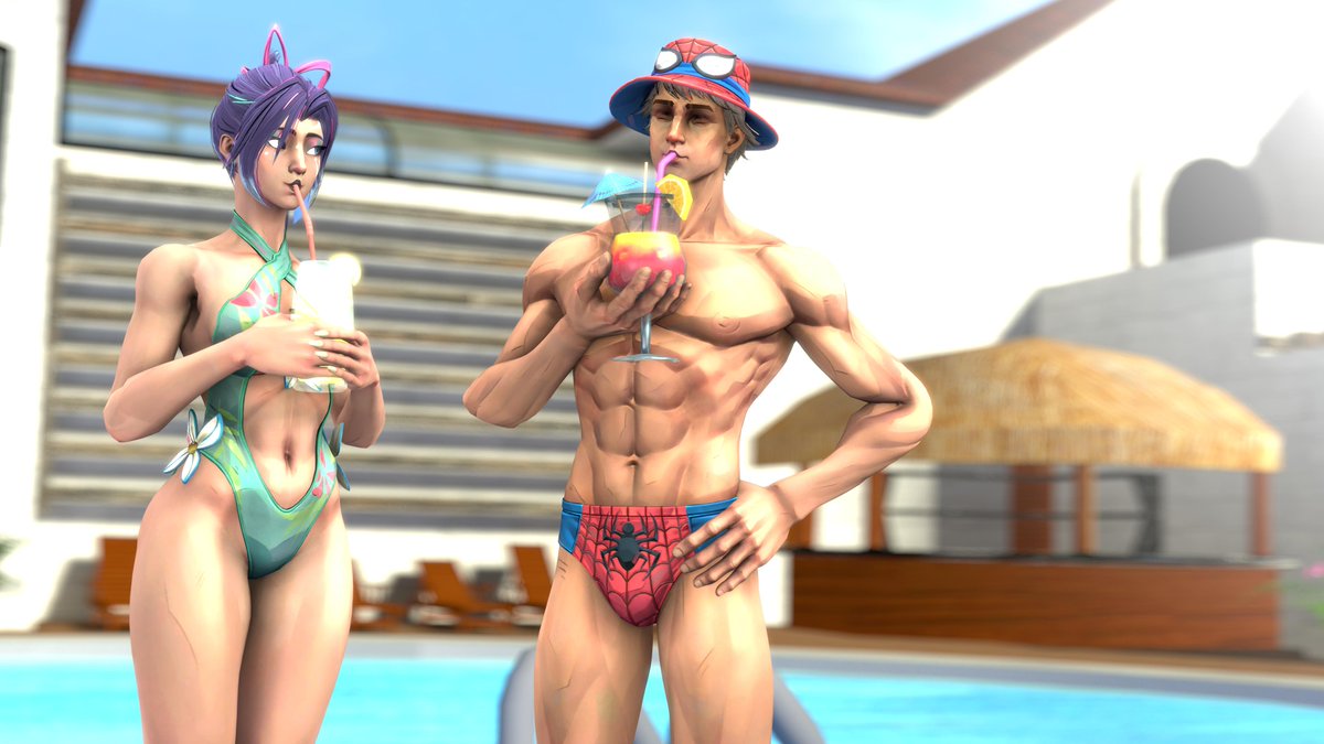 EggheadCobra's tweet photo. The pool date continues.

#MarvelRivals #spidersai #spiderman #psylocke #sfm #sourcefilmmaker #3d #fanart #comic https://t.co/sXH7iEzNkL
