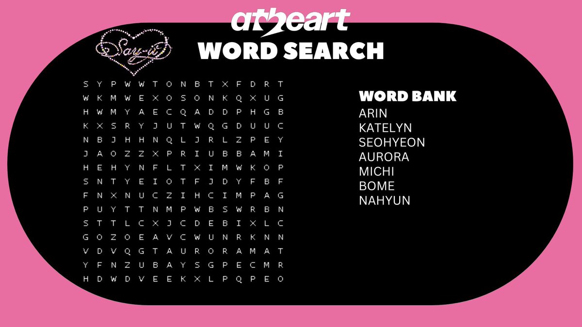AtHeartBase's tweet photo. D-2. Heartbeat, let’s have some fun! Let’s find these song titles and members in this word search 👀 https://t.co/8mhFXH44AP