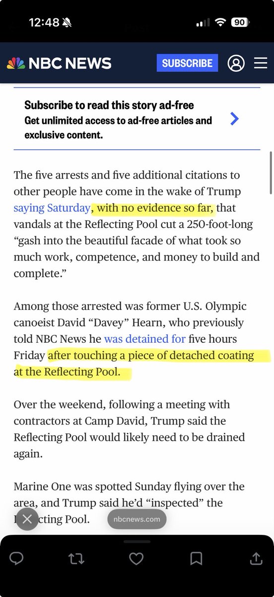 1AndOnlyNoremac's tweet photo. @Crimsonwave2023 @ImBreckWorsham @1969_daddy So, no evidence yet of vandalism, and one of the arrests was after the paint peeled when hydrogen peroxide (known to peel paint) was used to kill the algae… just because arrests have been made, it does not mean those arrests were connected to the active destruction of the paint. https://t.co/THhFShfov7