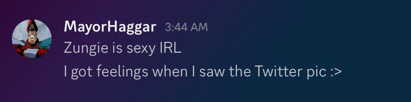 Zungiebungie's tweet photo. The past weekend, a viewer had made comments on both Twitter and Discord that caused me great discomfort

As such the mods and I had removed them from server and channel for our safety. Joking or not, these kinds of comments are not okay https://t.co/FpKmSicOlI