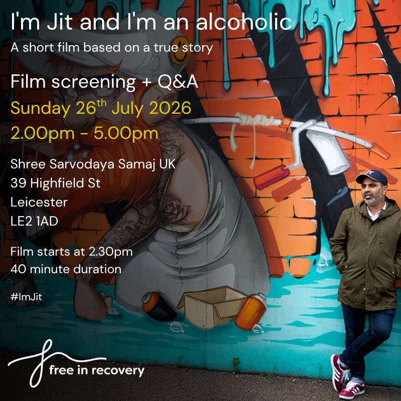 freeinrecovery's tweet photo. This one is deeply personal.
I grew up at here. From playschemes and youth clubs to religious & sports festivals, it helped shape me.
Now I'm bringing my film, I'm Jit and I'm an Alcoholic.
#Addiction is still something many #communities struggle to talk about.
#Leicester https://t.co/aeYY4U55Zo