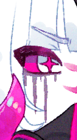 Loppyhop's tweet photo. my fucked up evil hc is:

 i always draw Subspace with tear marks under her eyes because I'd imagine subspace has sobbed violently over what the rot has done to her in private, but the tears burned her skin due to the sickness. https://t.co/AV6A6jUQaE