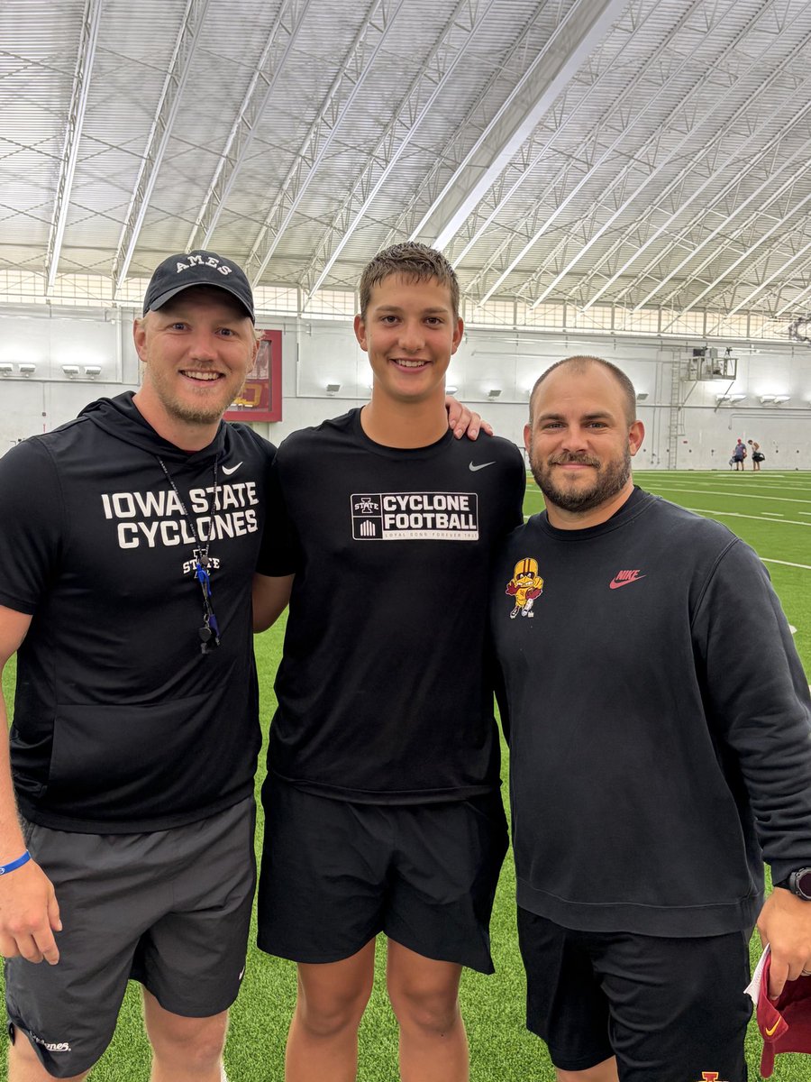 Westterwilliger's tweet photo. Had a great Big Man Camp at @CycloneFB yesterday! @CoachHestness @CoachThornton61 https://t.co/g4B9inellt