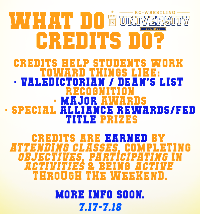 RWUniversity_'s tweet photo. What do Ro-Wrestling University credits do? 🤔📲 https://t.co/9Bqh22EXZa