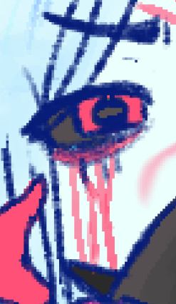 Loppyhop's tweet photo. my fucked up evil hc is:

 i always draw Subspace with tear marks under her eyes because I'd imagine subspace has sobbed violently over what the rot has done to her in private, but the tears burned her skin due to the sickness. https://t.co/AV6A6jUQaE