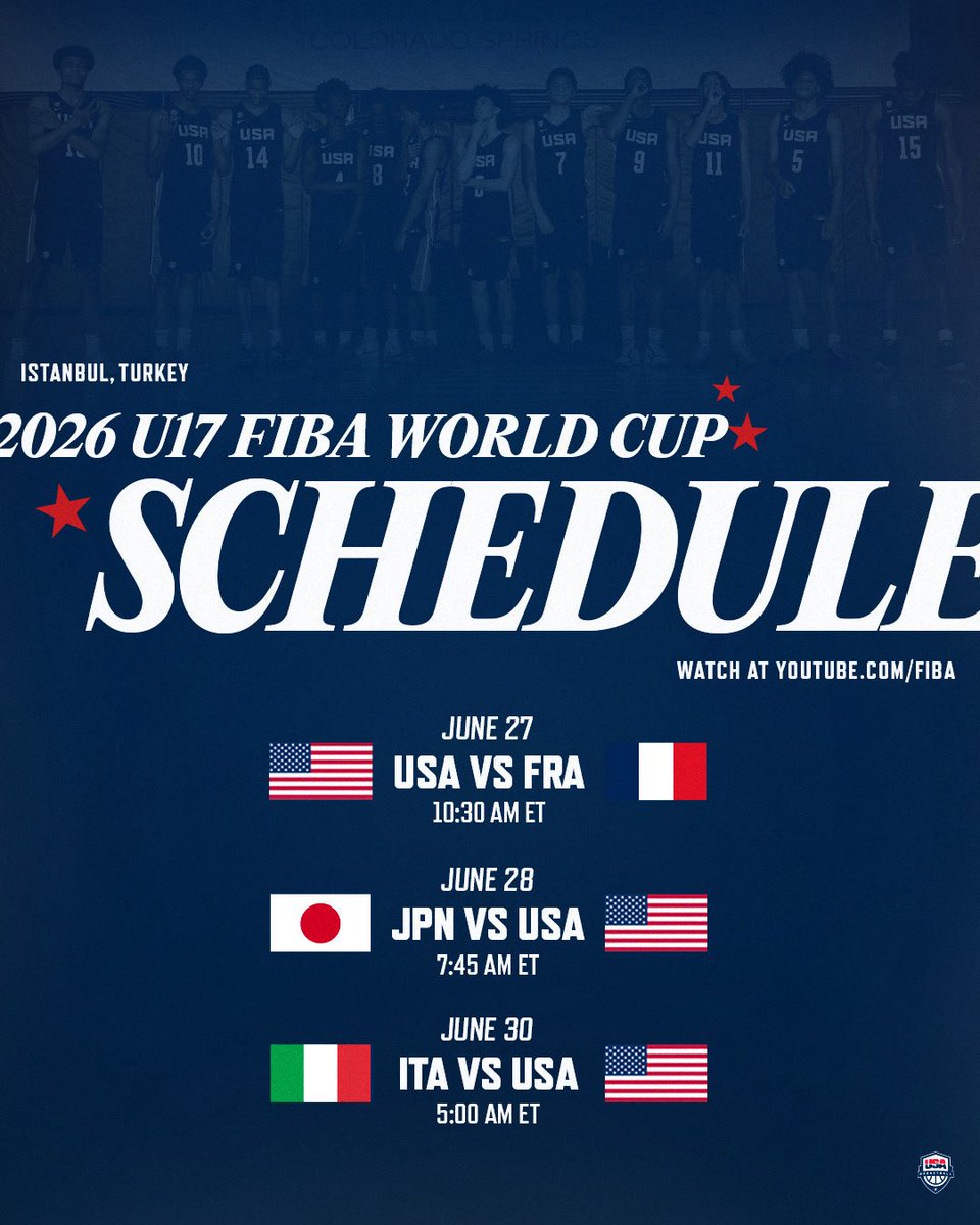 usabjnt's tweet photo. Passport stamped, course mapped  ✈️🗺️

The 🇺🇸 #USABMU17 begin #FIBAU17 World Cup play in Istanbul, on June 27.

Watch on https://t.co/ClL3a2mRVs! https://t.co/9kWOnjQDkC
