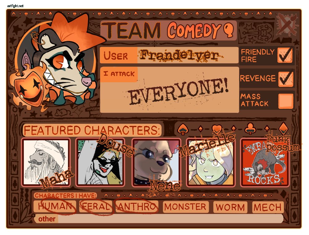 FrandelverPhand's tweet photo. Ready for the #artfight ! 
#artfight2026 https://t.co/moSKyXihnP