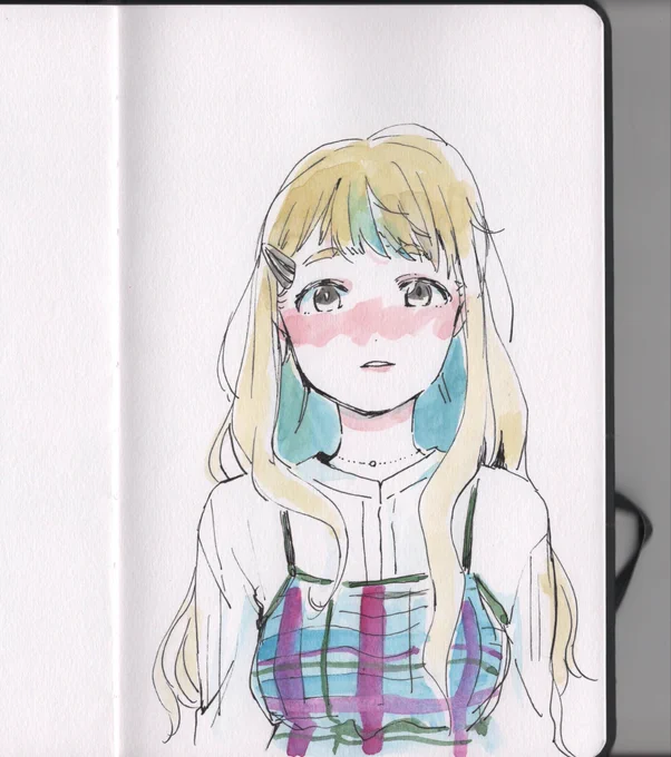 にじその時にボツにするか悩んだけど気に入ってたのでいれた絵 海外の高校生みたいな風にしたかった #描いてみまちた