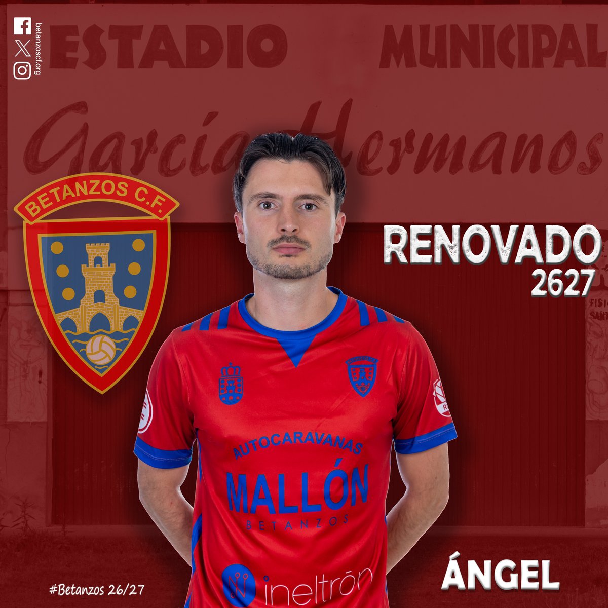 BETANZOSCF's tweet photo. Preferente futgal |
🤝🏽 Primera renovación para comezar a dar forma ao proxecto 2026/27:
✔️ Ángel
▶️   https://t.co/LjUhxkm9is
🔴🔵 https://t.co/VBgFsQULr3