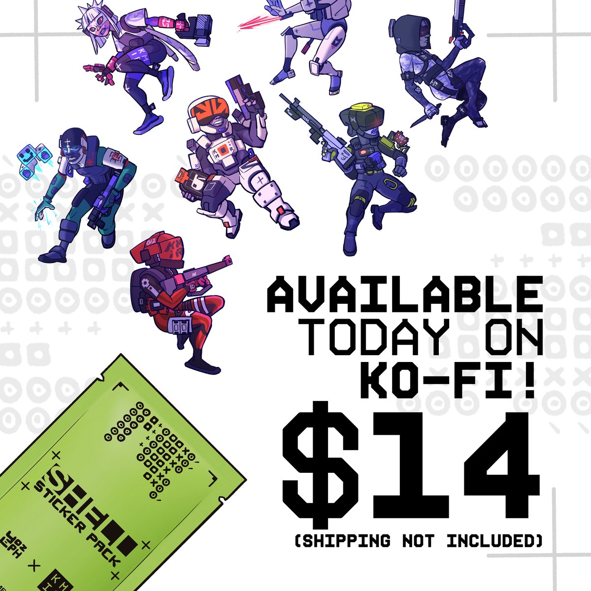 NotYozeph's tweet photo. YOZEPH x Karnemir SHELL Sticker Pack available NOW
> $14 per pack (~$5 for International Shipping)
> Each pack includes 7(?) stickers
> Available on my Ko-Fi!
> Stickers will make YOU God
>>> https://t.co/0RYyxNSUkR
#marathon #marathongame #stickerpack #fps #cyberpunk https://t.co/bVReJ2Q1oA