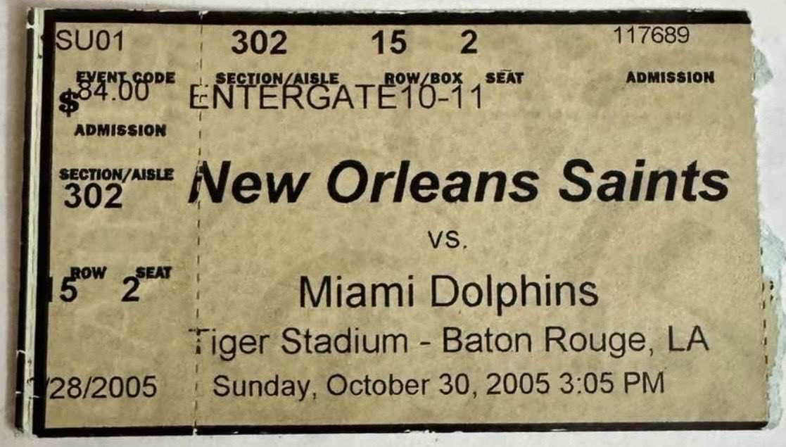 RandyParent2's tweet photo. Two months after Hurricane Katrina the Saints were playing their games in Baton Rouge https://t.co/GJ0iL6W8ZV
