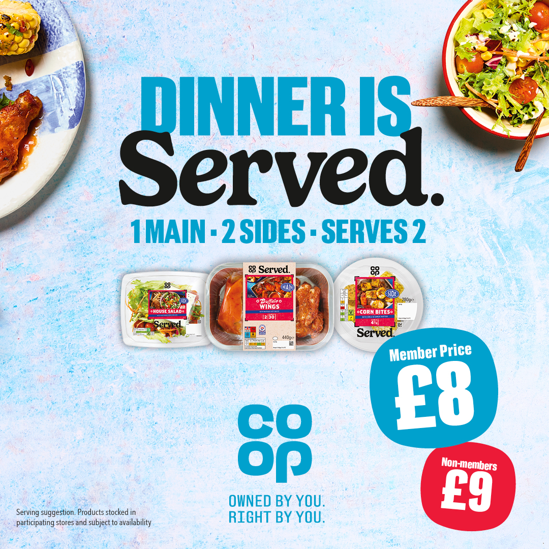 SDutsonCoopMPC's tweet photo. Don't miss the new @coopuk Served USA range  🇺🇸 Grab 1 main and 2 sides just £8 for Co-op Members. £9 Non-members. Ends 28/07/26. Selected products and stores. Subject to availability. See https://t.co/cuhz5JFkTw for details. https://t.co/w6isNCezCC