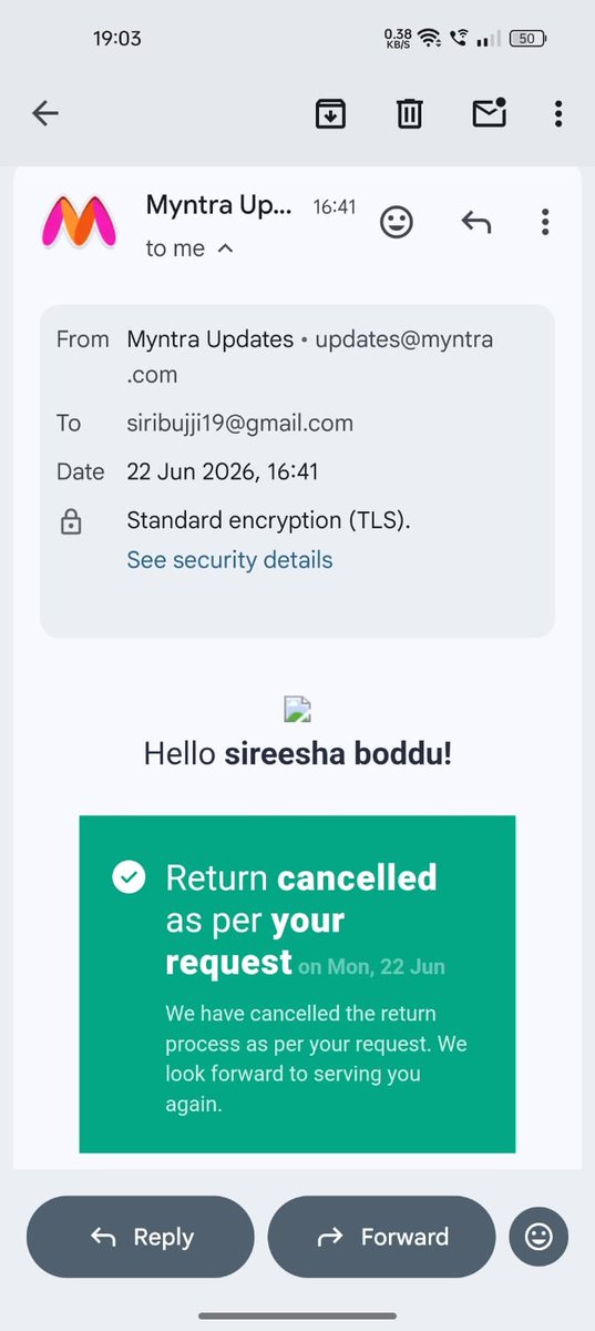 Pavankalyanbod3's tweet photo. @MyntraSupport @MyntraSupport I am seriously fed up with your customer support I don't know what exactly you are trying to do yesterday after this tweet you have created the return and then again on your own today you have cancelled the return.
This is raising serious concerns https://t.co/Oeyuhs6qss