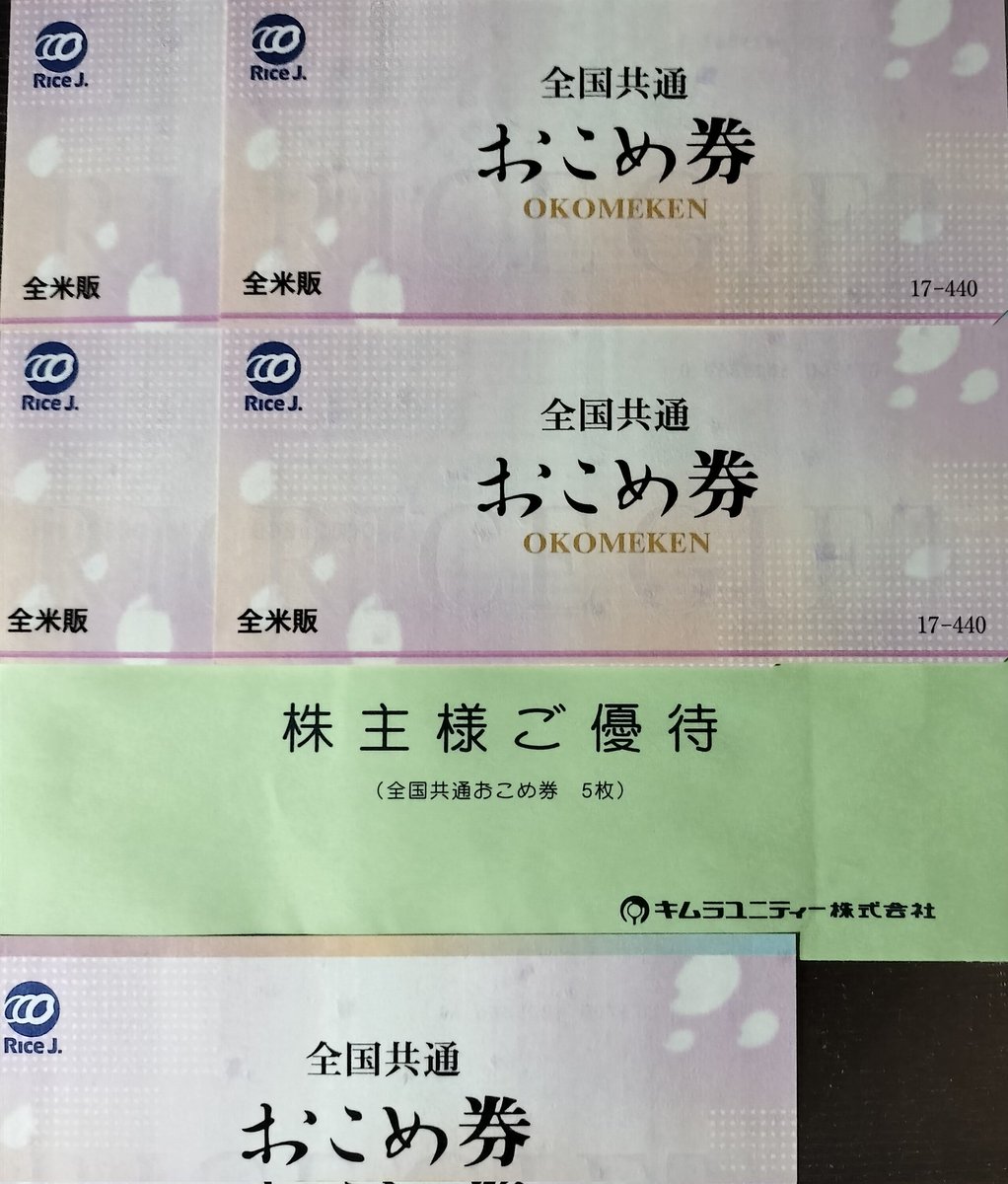 今日届いた金券類の株主優待は4社から ①キャンディル（1446）から