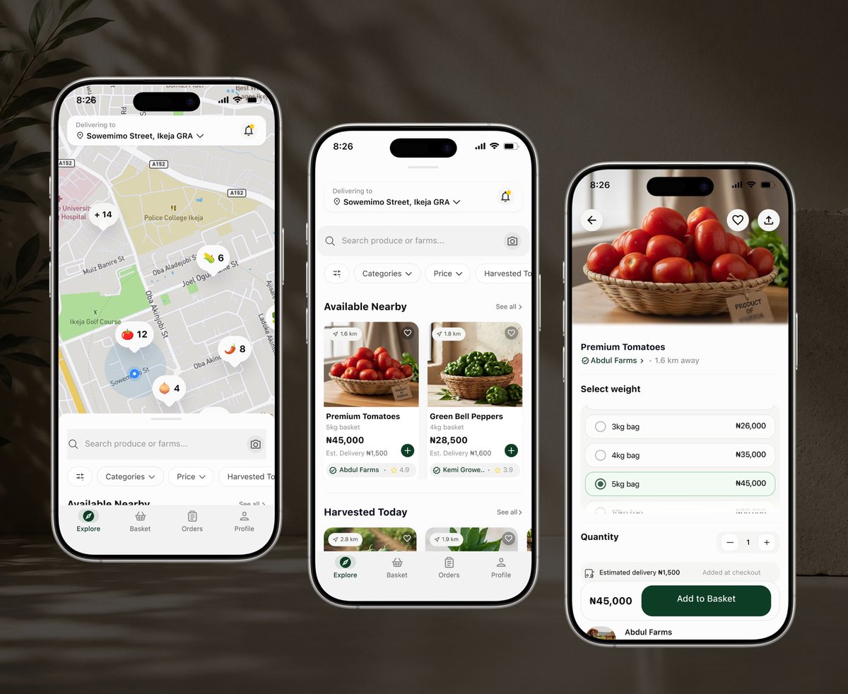 helloodinaka's tweet photo. Buyer Flow 2 — Discovery &amp; Exploration

The goal was to help buyers explore, compare, and evaluate produce with the information they need to make informed purchasing decisions. 🌱 https://t.co/9Zw0aUYY67
