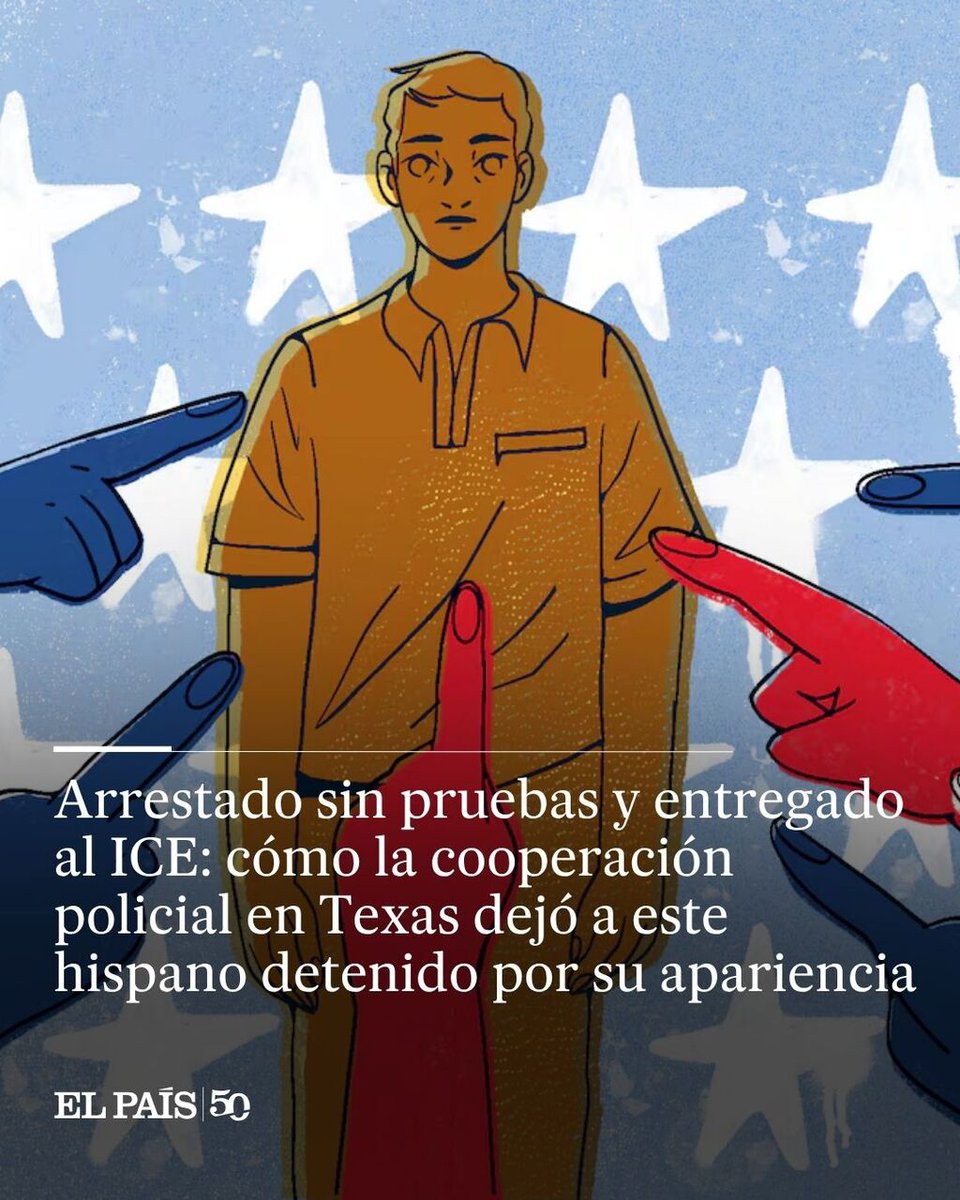elpais_america's tweet photo. Arrestado sin pruebas y entregado al ICE: cómo la cooperación policial en Texas dejó a este hispano detenido por su apariencia

Una mujer lo acusó de agresión a un menor. Aunque él negó la acusación, solo con ese testimonio este mexicano fue detenido https://t.co/TQgV1p7df8 https://t.co/ElL7g7cEoO