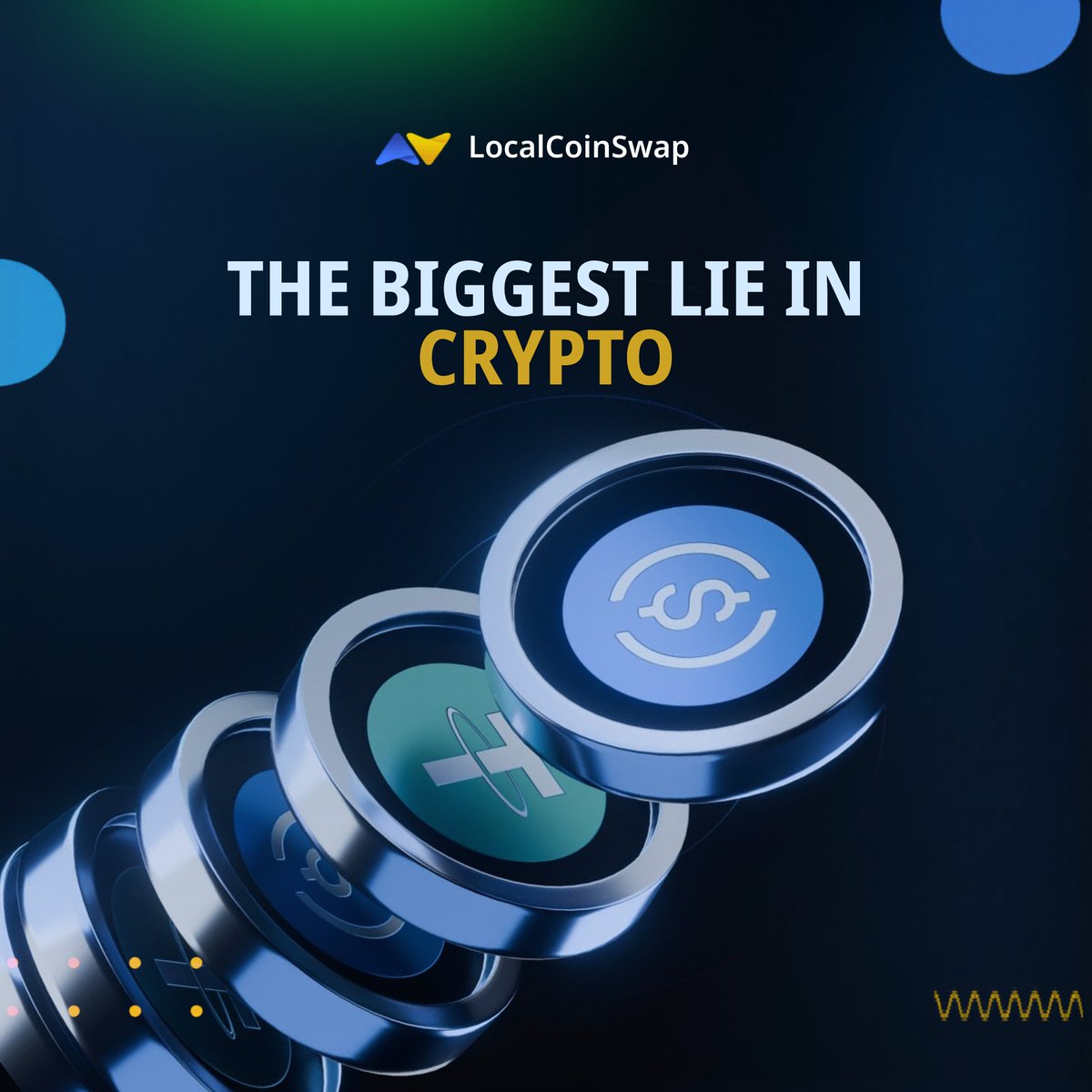 LocalCoinSwap_'s tweet photo. The biggest lie in crypto:

People think they own their crypto because they can see it on a screen.

Ownership isn't seeing it.

Ownership is controlling it.

Agree or disagree? https://t.co/ELZPKan2D9