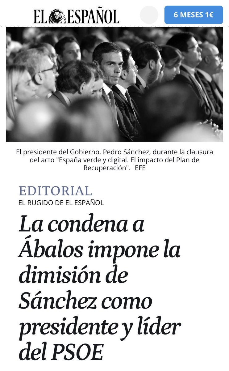 crpandemonium's tweet photo. Pedro Sánchez debe dimitir de todos sus cargos, incluido el de secretario general del PSOE. Alguien tan manchado por la corrupción no debería ni siquiera tener la opción de presentarse a unas elecciones. 

Editorial de El Español. 

https://t.co/yS7433Ytfi https://t.co/hS3aHZvwCv