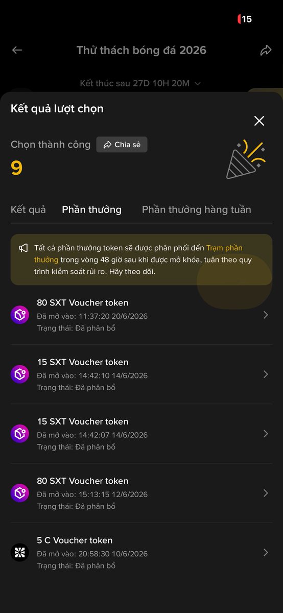 BitBnCn1's tweet photo. Sự kiện World Cup sàn Binance và OKX 

Sao nhìn nó khác bọt quá 🤣

Nói vậy chứ Binance thì dễ ăn hơn nhưng phải may mắn mới bú được nhìu. Thấy có ae cũng mở đc voucher token 100u rùi. 

(OKX ảnh lụm) https://t.co/co8FDVOLMf