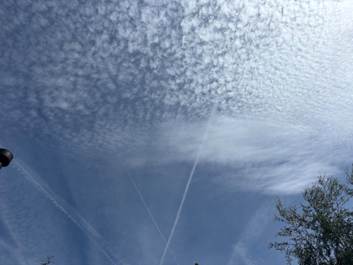 scam_demic's tweet photo. If you can’t see this is a rancid fake geo engineered sky then can you even call yourself conscious? 

#GeoEngineering
#chemtrails
#SunBlocking
#CrimesAgainstHumanity
#ClimateScam https://t.co/FZ3fuw5yXu
