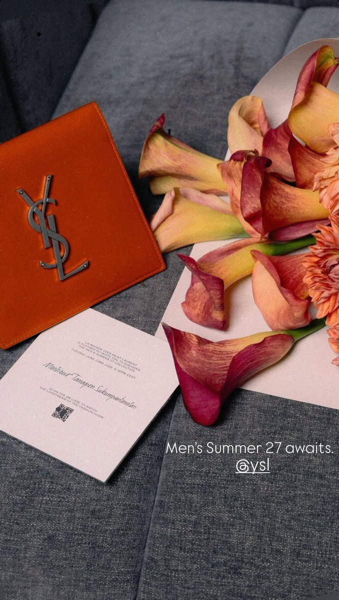 TrendforPerth's tweet photo. [22.06.2026] Perth's Update

IGs: perthppe
"Men's Summer 27 awaits. @YSL"

>> An invitation from YSL again for our YSL boy 🖤🤩

#PerthTanapon #KDPPE
#YSL #YvesSaintLaurent #SaintLaurent https://t.co/ZadXBi0uqN