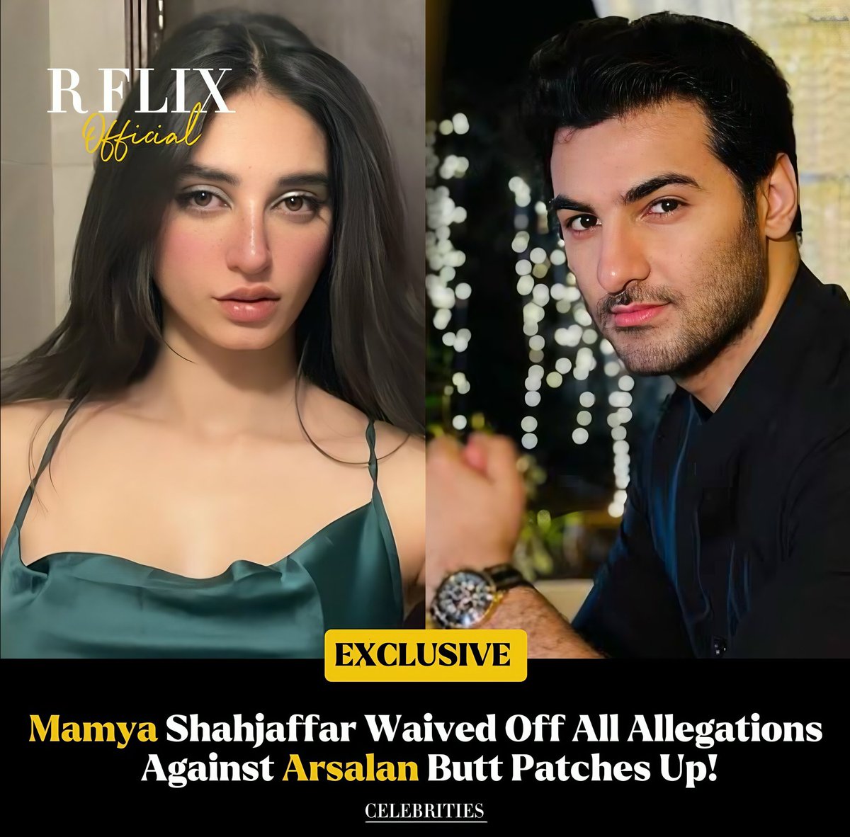 ShahidSham50990's tweet photo. Mamya Shahjaffar Waived Off All Allegations Against Arsalan 
Butt Patches Up! Source - @drejazwaris

#mamyashajaffar #arsalanbutt #rflix https://t.co/hLVpkau9L7