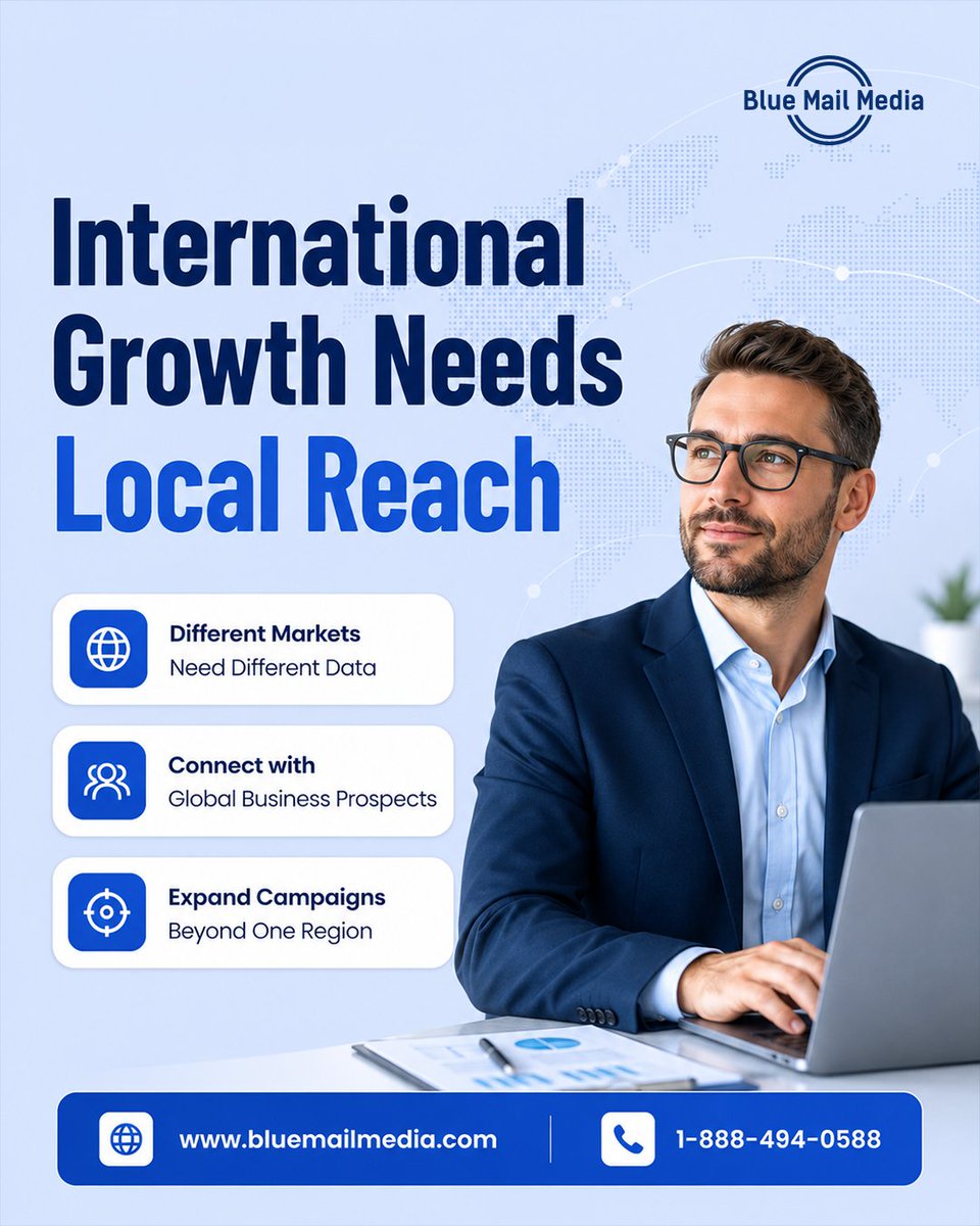BlueMailMedia's tweet photo. Growing beyond one market?

Reach global prospects with international B2B email lists built for smarter targeting and stronger business expansion.

https://t.co/T4McpYeJBR

#GlobalBusiness #B2BMarketing #EmailLists #LeadGeneration #Growth https://t.co/zm7hK2EcrS