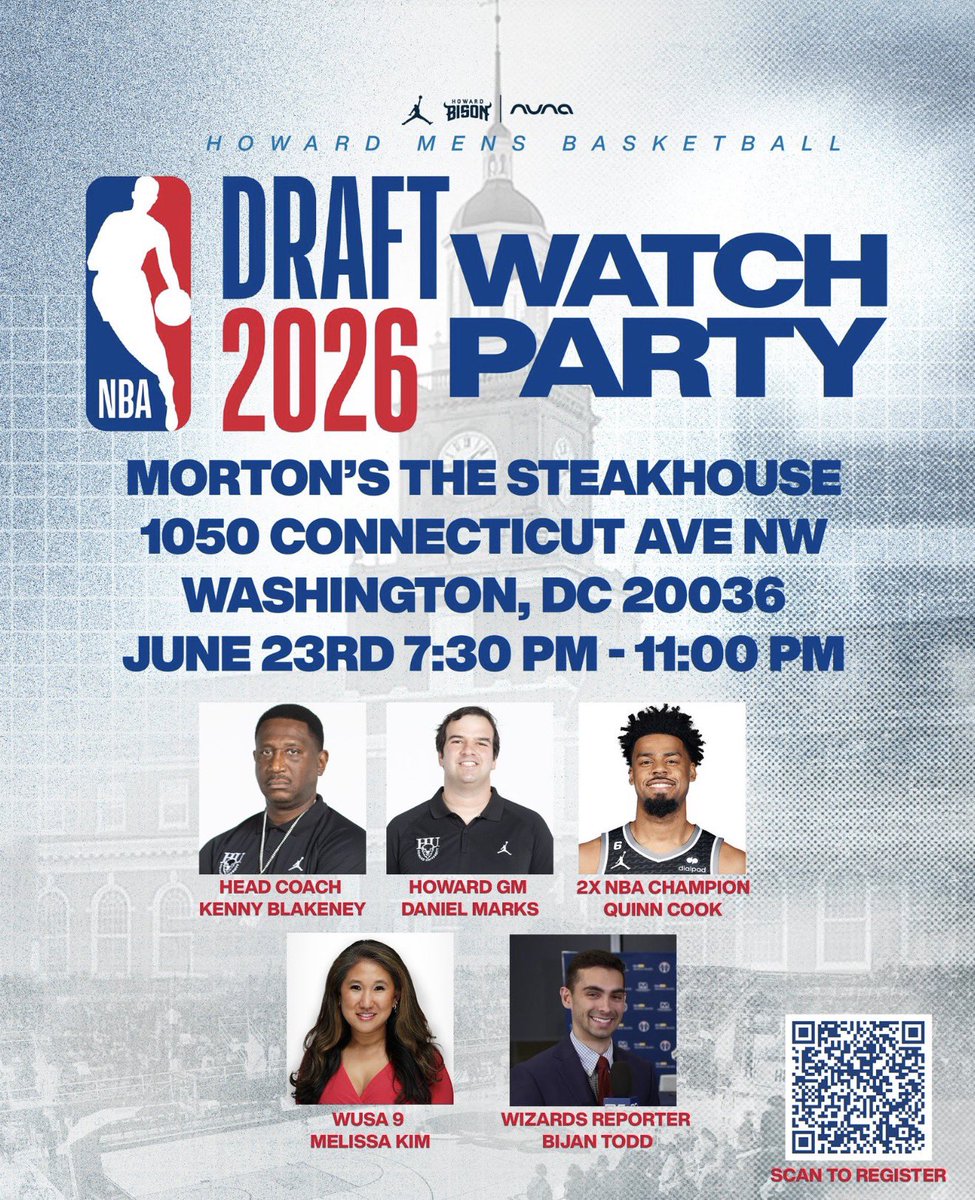 HUMensBB's tweet photo. In 36 hours, we will know who the Wizards are bringing to DC as the #1 pick.

Join us as we celebrate the new era of Wizards basketball for our NBA Draft Watch Party.

Tickets include food and drink!

https://t.co/JfZaB1aAOH https://t.co/FUvumAEE5d