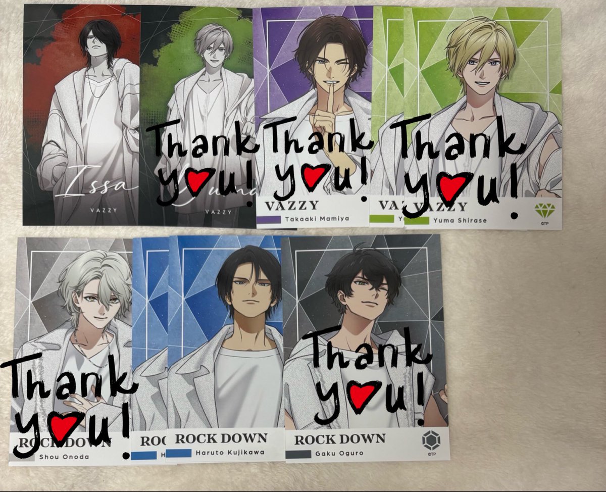 Torihiki_yu_mi's tweet photo. 【交換/譲渡】ツキショ VAZZROCK バズロ 新ビジュ メモリアルブロマイド メモブロ

譲
UP:悠人2
引き:一紗

求:184円/枚(3枚550円)

全て決めたい為、纏めて優先 https://t.co/V5gXKynSX5