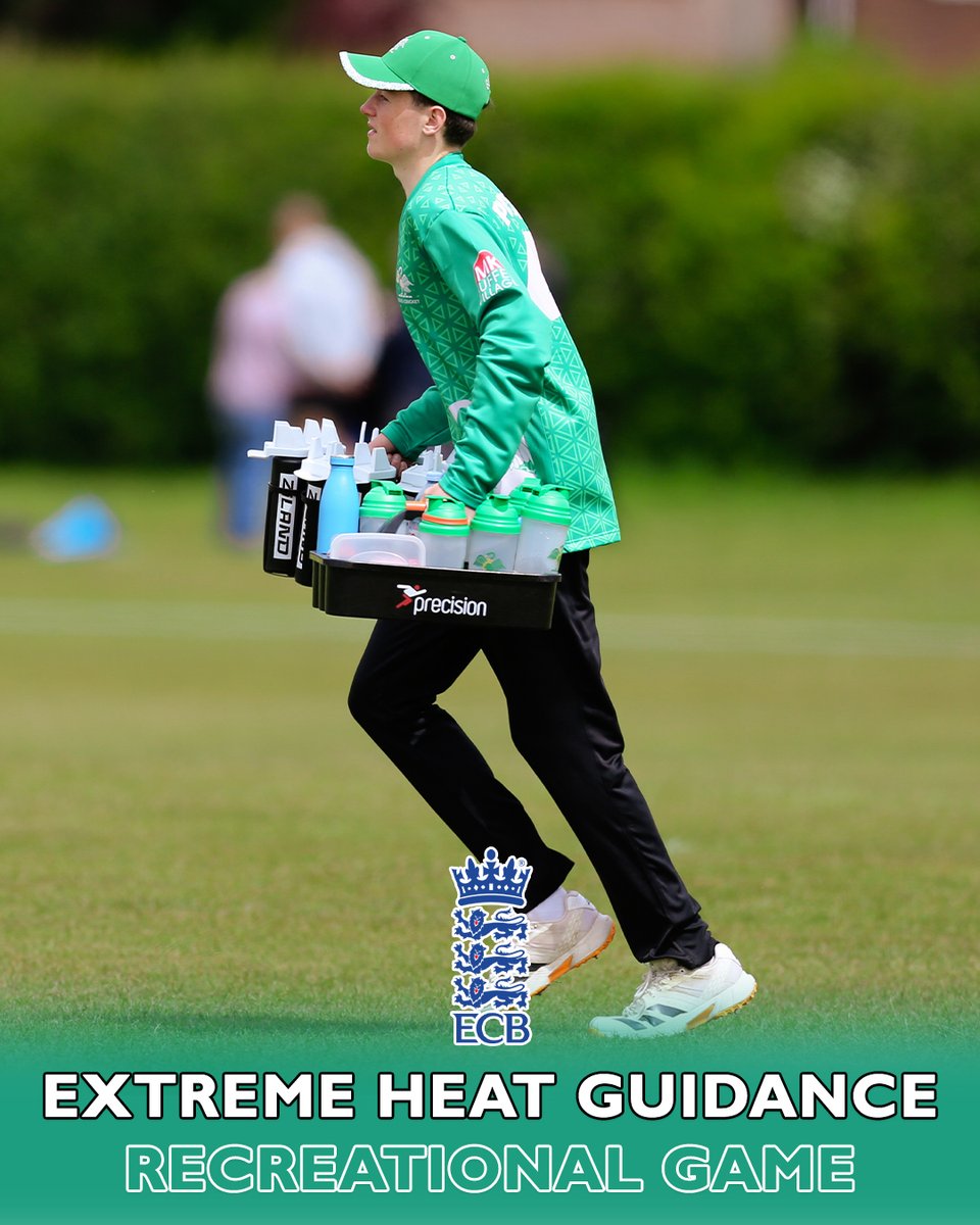 BucksCricket's tweet photo. 𝐄𝐂𝐁 - 𝐄𝐱𝐭𝐫𝐞𝐦𝐞 𝐇𝐞𝐚𝐭 𝐆𝐮𝐢𝐝𝐚𝐧𝐜𝐞 ☀️

With hot weather approaching, now is the perfect time to familiarise yourself with the ECB’s Extreme Heat Guidance

☀️🔗 https://t.co/Nxj0wac4Pf

Please take a few moments to read and share this important guidance. https://t.co/t76g0lJe2o