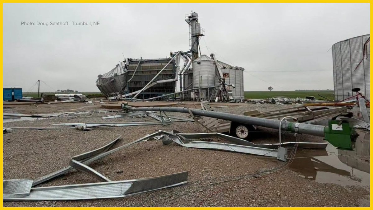 krvn's tweet photo. WATCH: Weekend storms shred corn, twist grain bins in Nebraska https://t.co/xLeNpqkTt2 https://t.co/hHoQyY3TsP