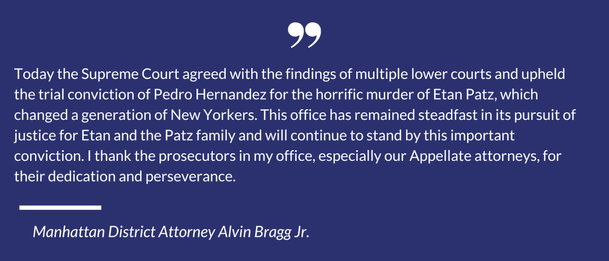 ManhattanDA's tweet photo. Statement from Manhattan D.A. Alvin Bragg on SCOTUS summary reversal ⬇️ https://t.co/nec1dtS4gC