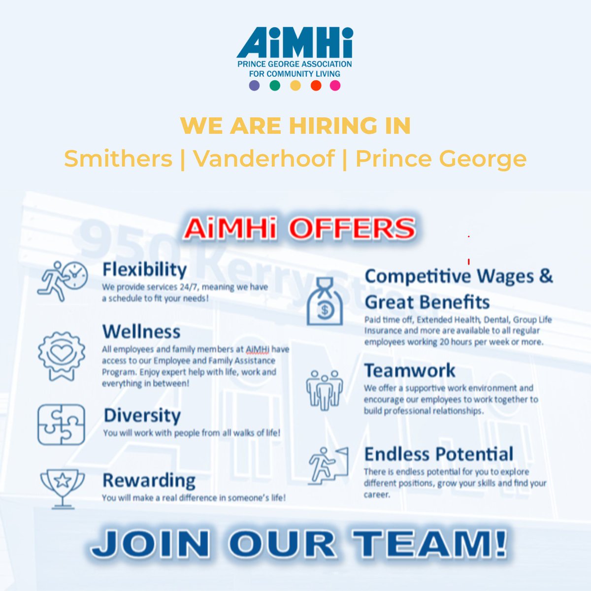 AiMHiBC's tweet photo. AiMHi is expanding our reach and services by opening a new home next month in Prince George! We are hiring Home Care Support workers in Prince George, Vanderhoof and Smithers. To find out more and to apply click "work with us" at https://t.co/wYlehThPgz.#AiMHi https://t.co/a9G974U6qG
