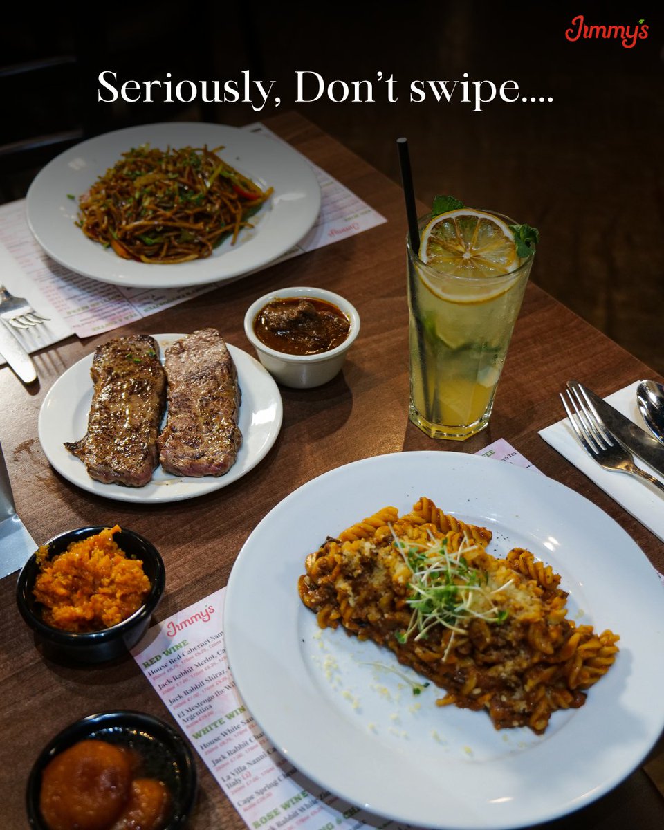 JimmysTheO2's tweet photo. One swipe in and your cravings are already making plans 

Every dish you see is waiting for you at Jimmy’s — fresh, flavour-packed, and ready to steal the spotlight on your table.

Go ahead, pick your favourite. We know it won’t be easy.

Call 0208 465 5511 or book your table online: https://t.co/sQjWq2UX27

#jimmys #london #theo2