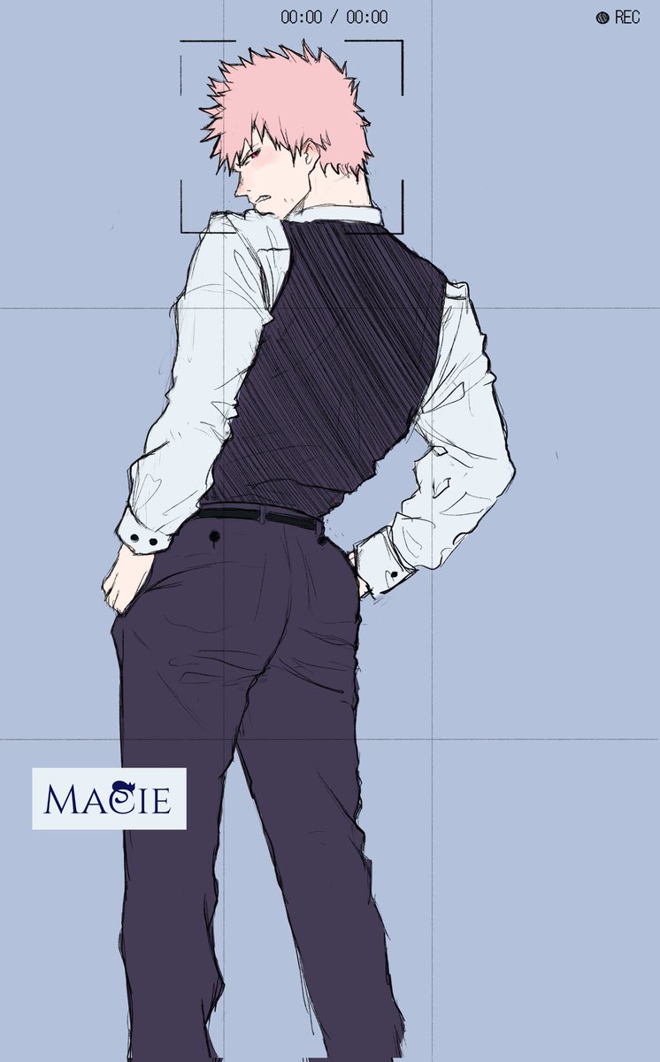 MacieTimber's tweet photo. I wanted to draw something for Pride 🥹🏳️‍🌈
So how did this happen??? 
I wanted to draw a thirst trap ..not this 😩 I mean, he's hot 👀 
I think? My brain thinks he's hot. Me like men in suit 😭 

Lemme try again, any ideas?
#bakugou #mha #pridemonth https://t.co/bZzk6Le5hZ