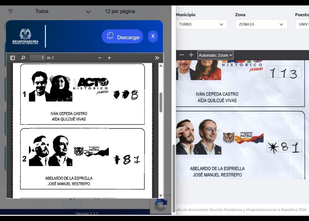 juanmazabq's tweet photo. Miren como nos robaron @petrogustavo @IvanCepedaCast, cuadraron los números en cientos de puestos con tachones y enmenduras con exactitud para sumarle votos a Abelardo y restarse los a Cepeda.

Qué asco da esta Registraduria. https://t.co/NK9wvQ6VIn