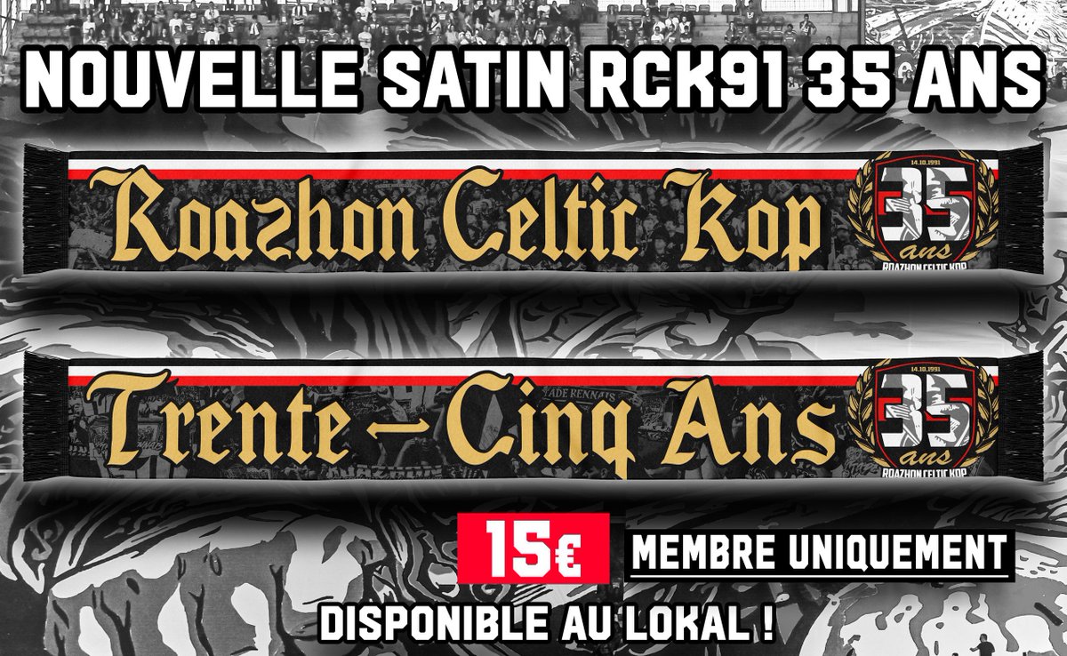 RCK1991's tweet photo. Vous pourrez aussi acheter nos nouveaux matos : stickers, satin 35 ans … https://t.co/1m8hlPVxpU
