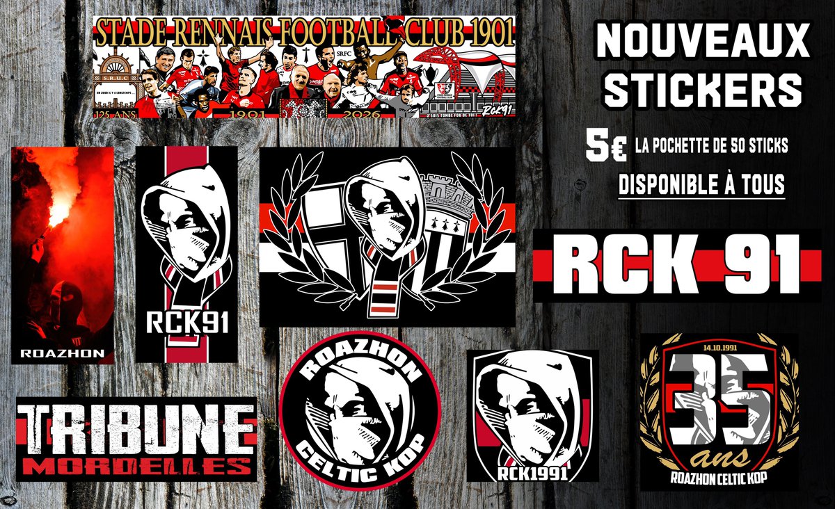 RCK1991's tweet photo. Vous pourrez aussi acheter nos nouveaux matos : stickers, satin 35 ans … https://t.co/1m8hlPVxpU