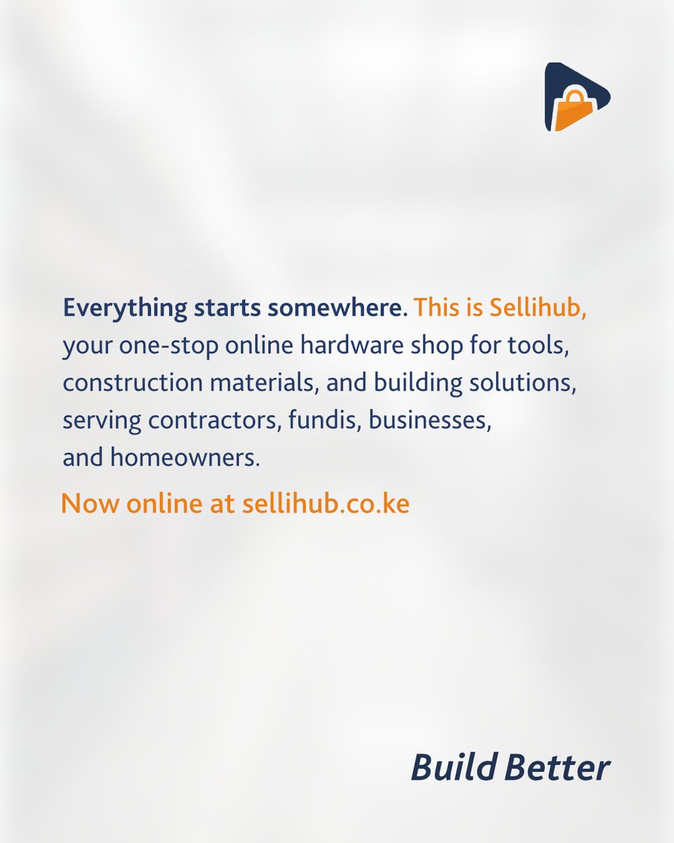 sellihub's tweet photo. A new chapter begins.
Follow us for product updates, hardware solutions, project inspiration, and special offers designed to help you build with confidence.
#Sellihub #HardwareKenya #ConstructionKenya #BuildBetter
https://t.co/Vsz1m1kD5t https://t.co/b2y8FBCvl9