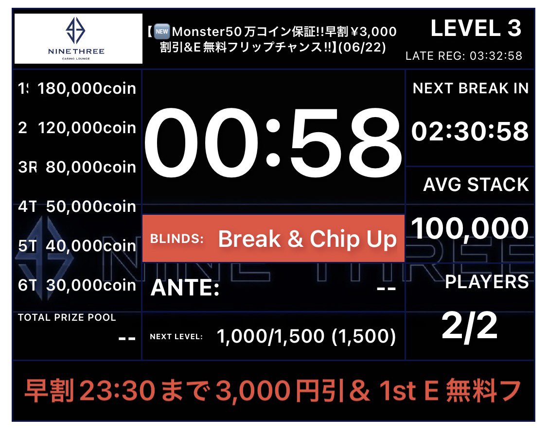 Monster50万コイン保証!!早割¥3,000割引&E無料フリップチャンス