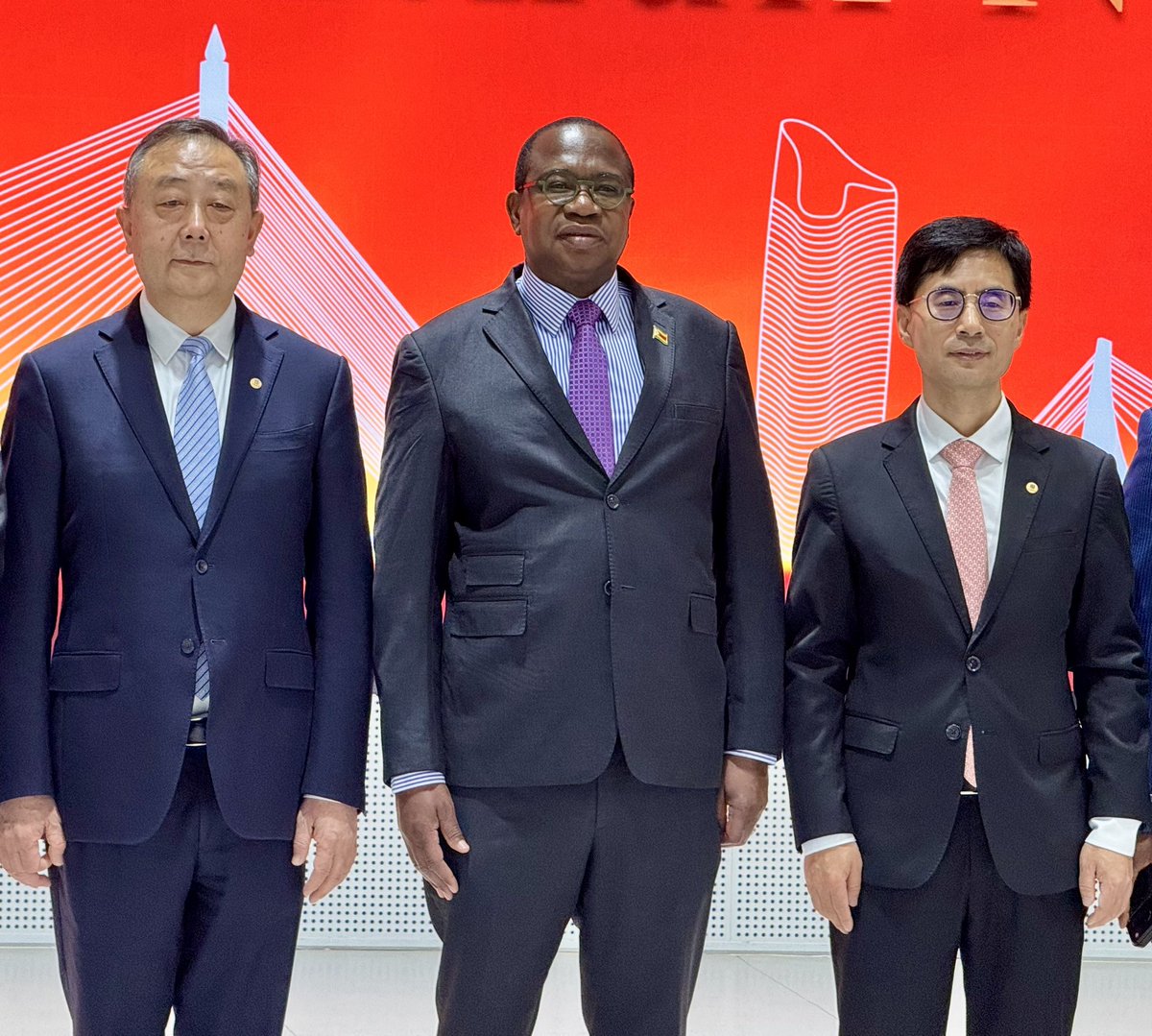 ZimTreasury's tweet photo. As part of ongoing efforts to advance Zimbabwe’s New City development in Mt Hampden and to strengthen strategic infrastructure partnerships, the Minister of Finance, Hon. Prof. M. Ncube, held  discussions around financial collaboration at the China State Construction Engineering Corporation (CSCEC) headquarters in Beijing today.

The discussions with CSCEC leadership led by Chairman Wang Wei and President Chen Lie, focused on possible deepening of technical and financial collaboration for the planned New City outside Harare which will ideally have Data Centers to support AI and become an economic zone .The project, already in its early stages with some enabling works completed, is envisioned as a flagship urban development under Zimbabwe’s long-term modernization drive.

A central feature of the engagement was CSCEC’s presentation of its internationally implemented “new city” development models, showcasing its end to end delivery capacity from conceptual design and planning to financing, construction and full infrastructure rollout. Among the highlighted examples were China’s Xiong’an New Area , Egypt’s New Administrative Capital and Indonesia , all cited as large-scale modern urban developments where CSCEC has played a leading role.

The @zimtreasury delegation was also taken on a guided tour of CSCEC’s exhibition hall, where they viewed a range of completed and ongoing projects across China and abroad. The displays provided an overview of the company’s engineering capabilities, smart city technologies and integrated infrastructure development systems.

CSCEC officials expressed interest in supporting Zimbabwe’s New City project, indicating readiness to deploy technical expertise, advanced construction technologies , a financing model and project execution capacity. However, they emphasized that the responsibility for overall planning and strategic direction remains with the Government of Zimbabwe, with CSCEC positioned as an implementation and technical partner.

The discussions were firmly aligned with Zimbabwe’s National Development Strategy 2 NDS2, particularly its infrastructure development pillar, which prioritizes modern urban infrastructure, industrial growth nodes and investment-led economic transformation.

The Hon.Minister also highlighted Zimbabwe’s macroeconomic stability, presenting it as a key foundation for attracting long-term infrastructure partnerships and sustaining large-scale developments such as the Mt Hampden New City.