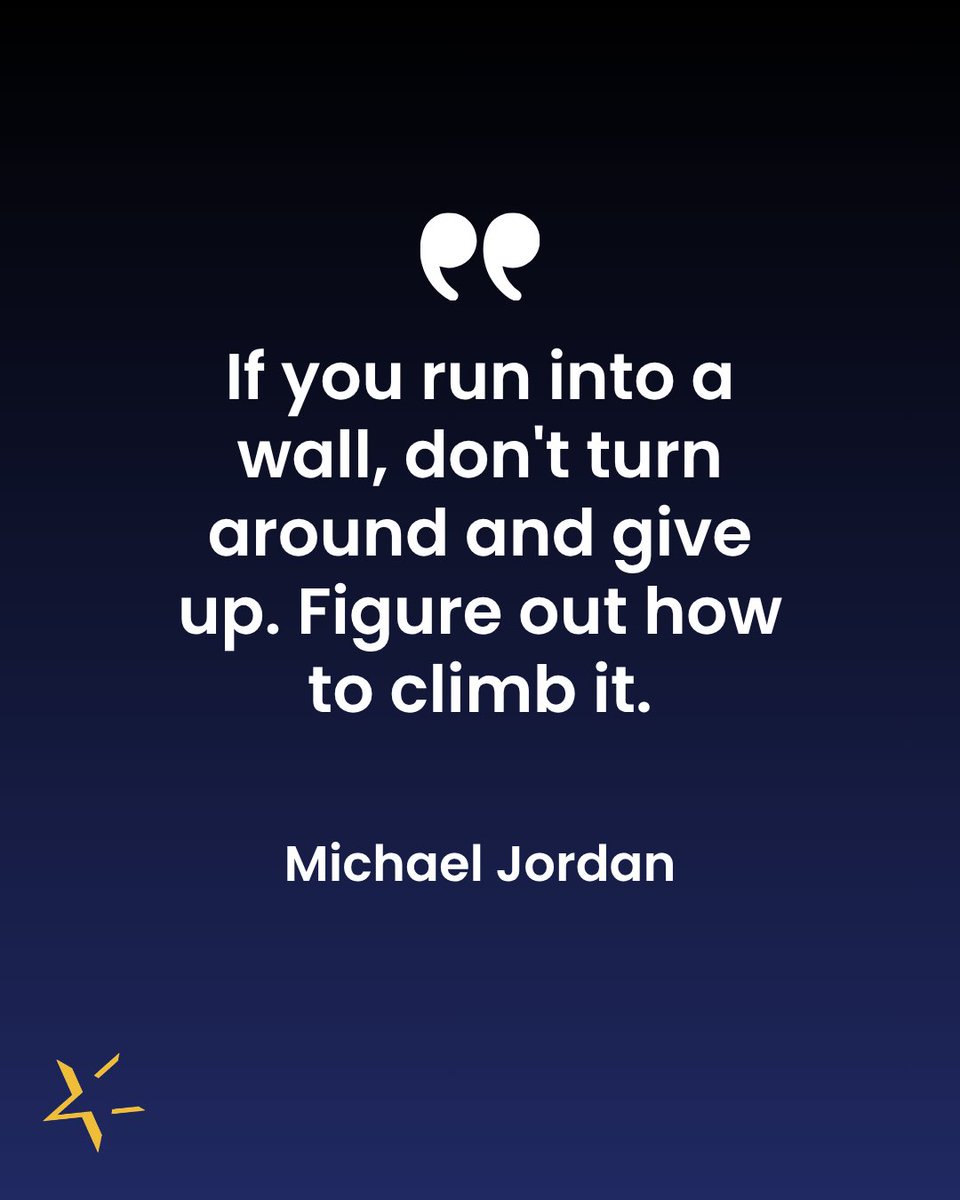 OFFICEforcePA's tweet photo. "If you run into a wall, don't turn around and give up. Figure out how to climb it."
#quote #motivation #mondaymotivation https://t.co/LIgXcKHaC2